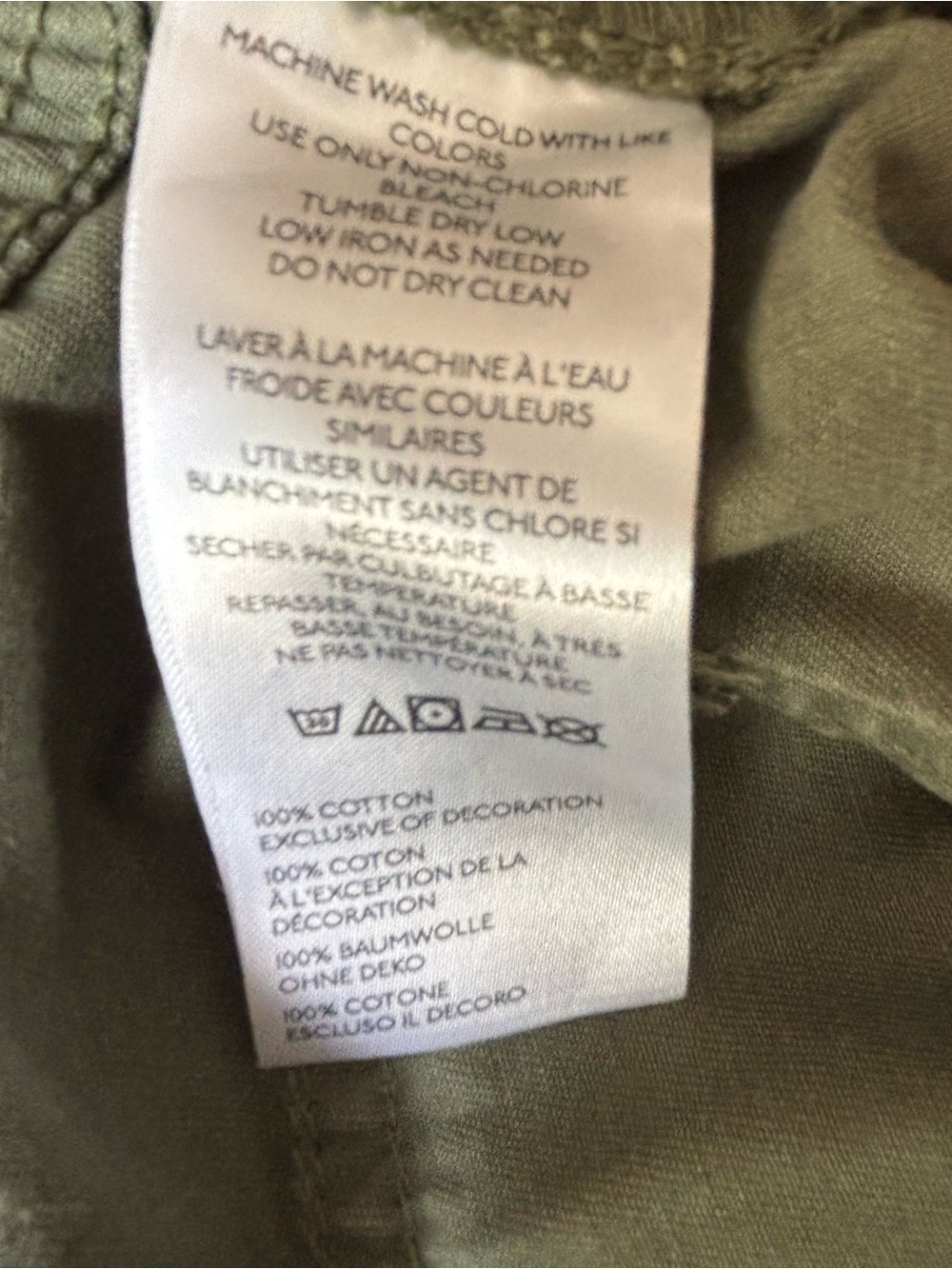BDG Desert Curved Skate Pants Cargo Olive with Cream & Blue Patch Pockets - Picture 12 of 14